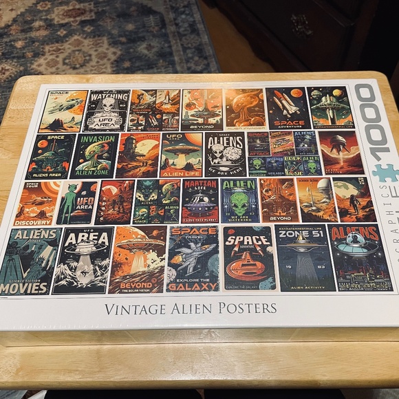 Eurographics Other - Eurographics 1000 Piece Puzzle Vintage Alien Posters 19 1/4" X 26 5/8" Sealed